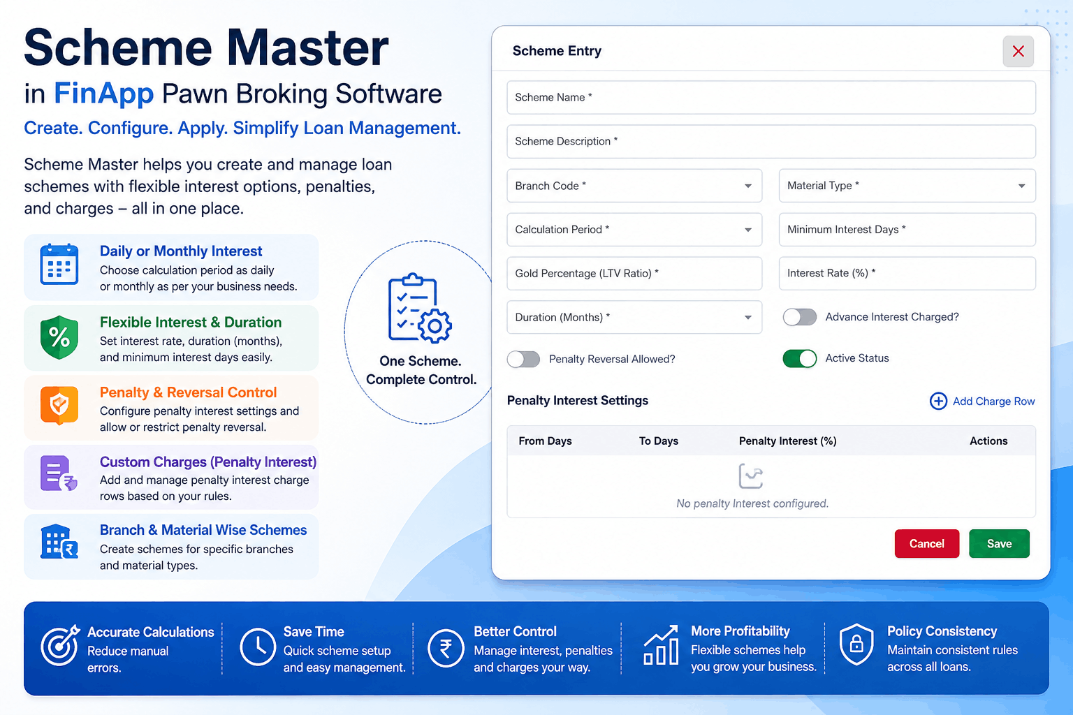 Scheme Master in Pawn Broking Software | FinApp