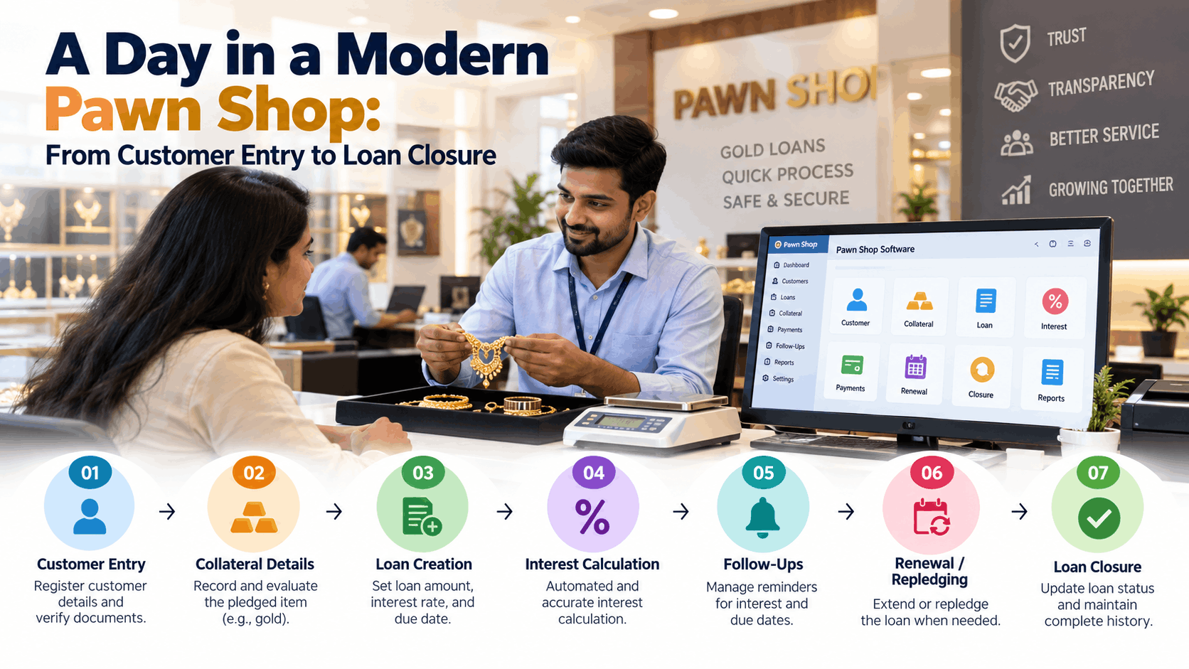 A Day in a Modern Pawn Shop: From Customer Entry to Loan Closure