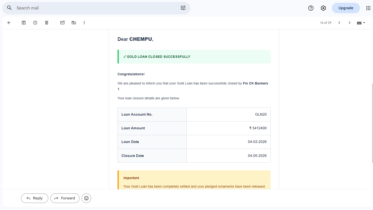 Email Notification Template